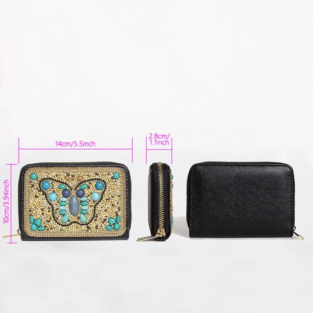 Trendy Bohemian Style Chic Beaded Butterfly Purse