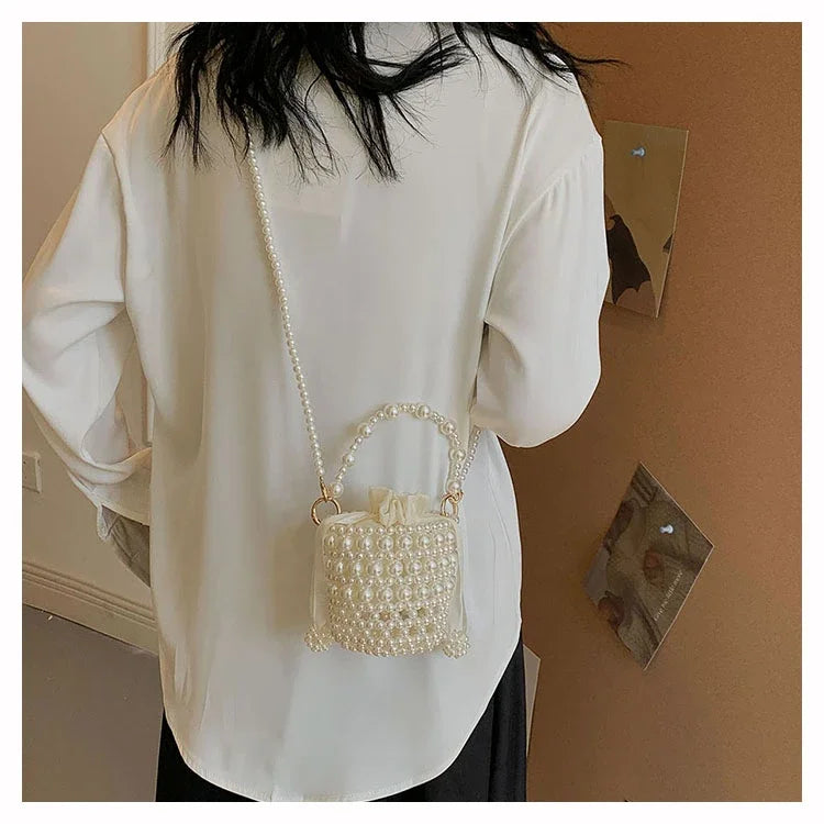 Chic Beaded Top Handle Crossbody bag