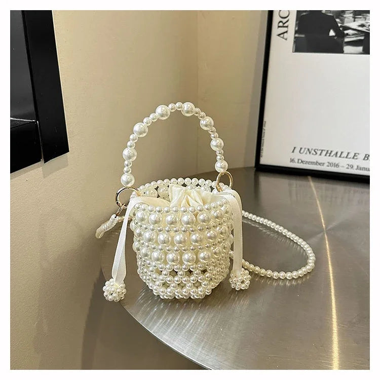 Chic Beaded Top Handle Crossbody bag