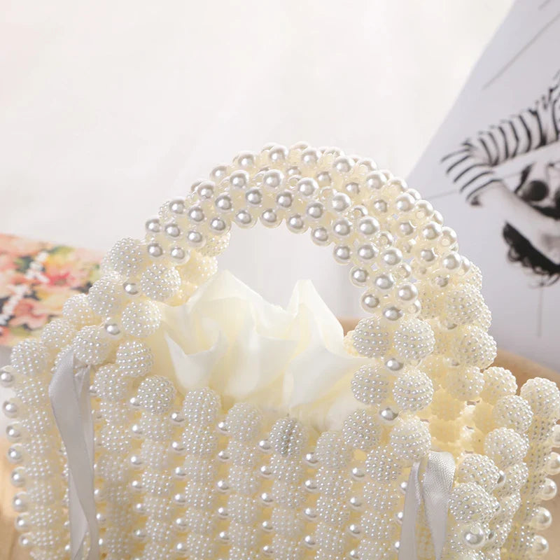 Luxury Pearl Chain Noble Crystal Beaded Evening Purse