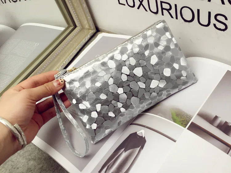 Elegant PU Leather Trendy Women Clutch