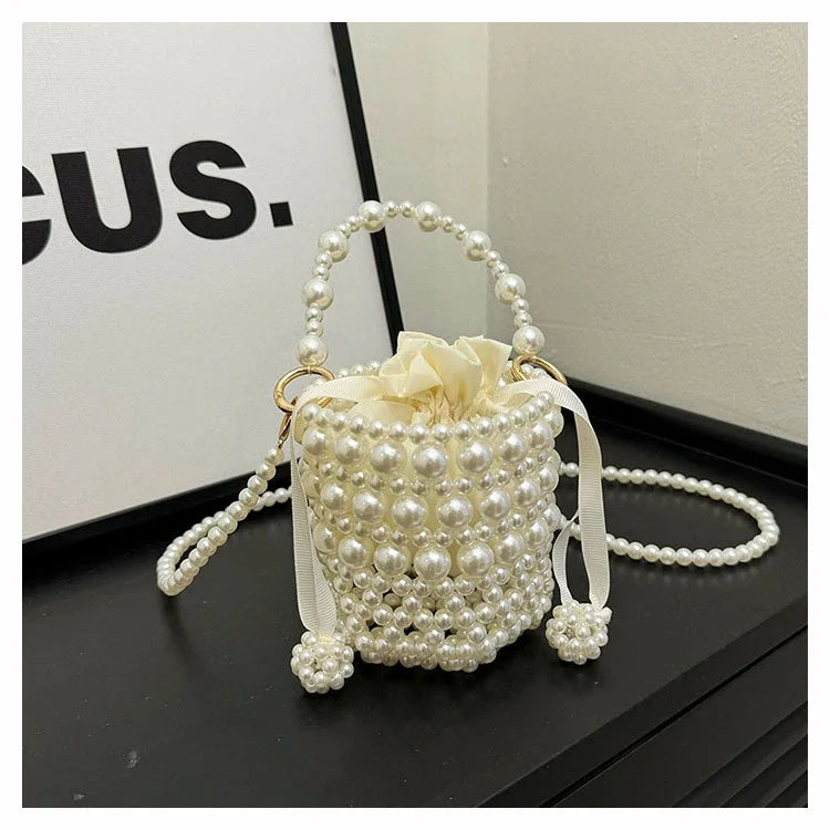 Chic Beaded Top Handle Crossbody bag