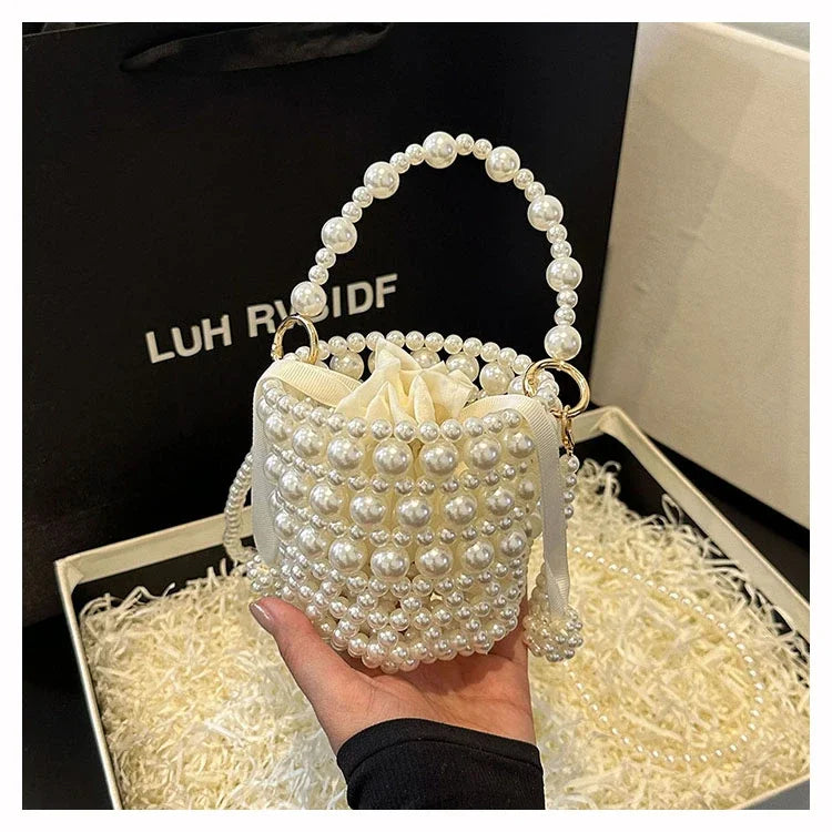 Chic Beaded Top Handle Crossbody bag