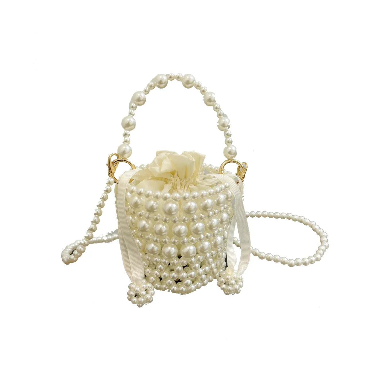 Chic Beaded Top Handle Crossbody bag