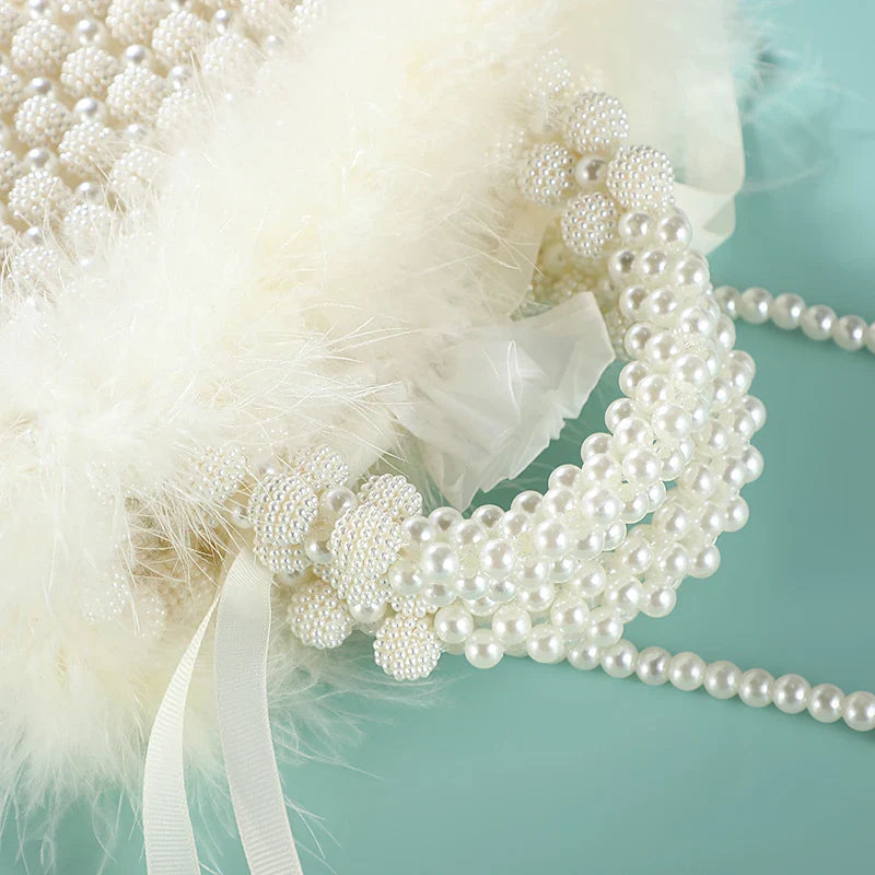 Luxury Pearl Chain Noble Crystal Beaded Evening Purse