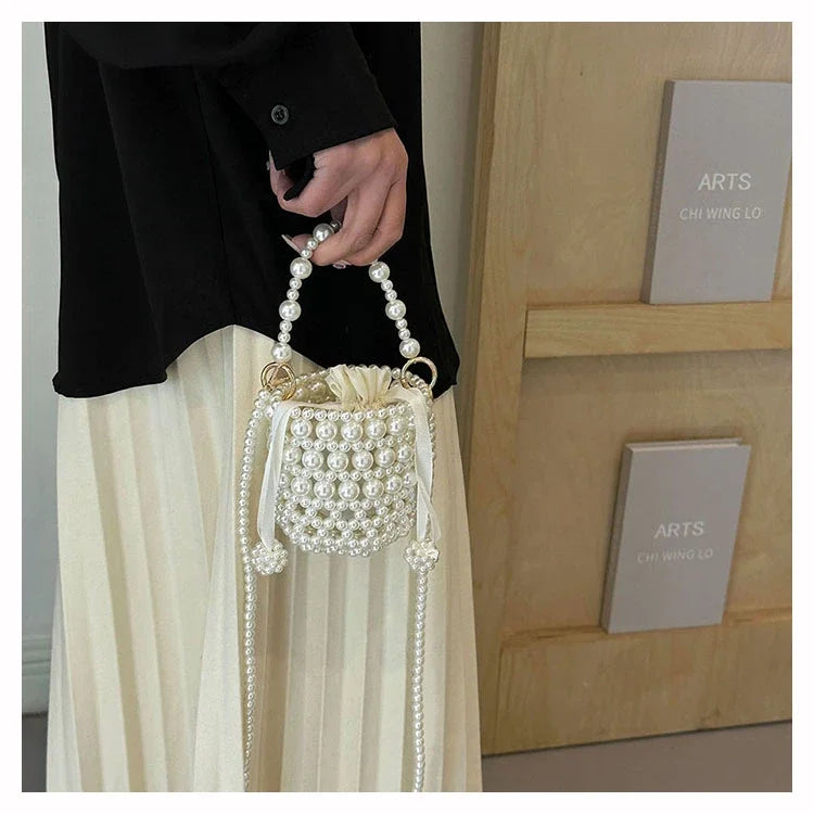 Chic Beaded Top Handle Crossbody bag