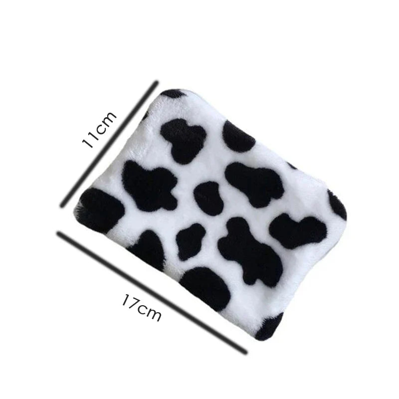 Trendy Cow Pattern Plush Mini Coin Purse