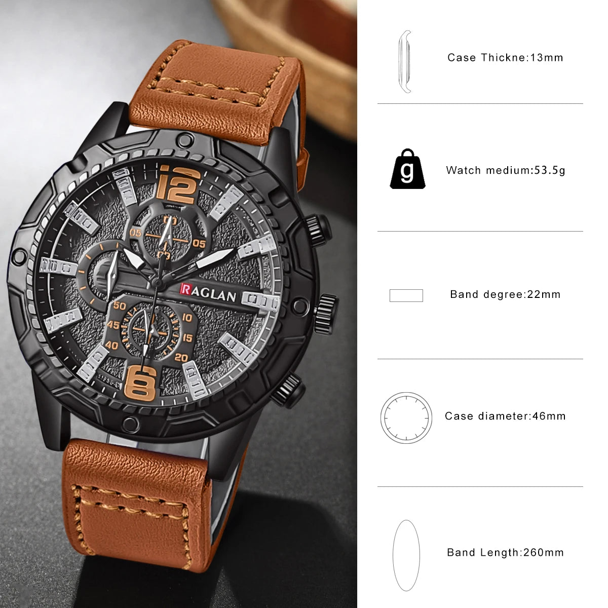 Closit Men's Leather Strap Watch – Classic