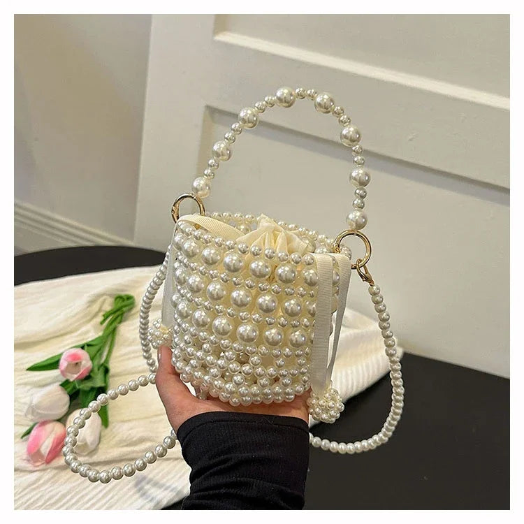 Chic Beaded Top Handle Crossbody bag