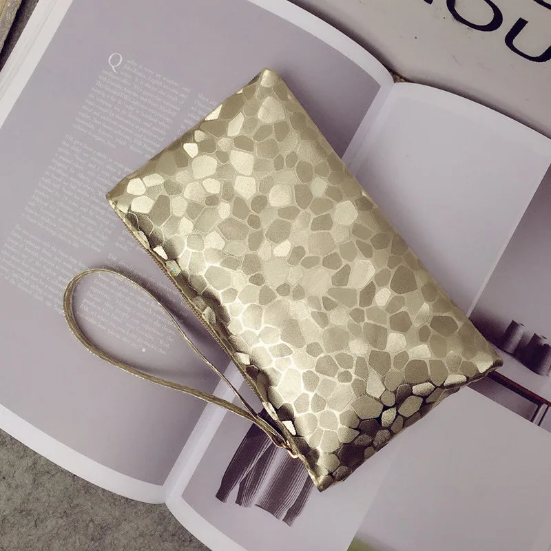Elegant PU Leather Trendy Women Clutch