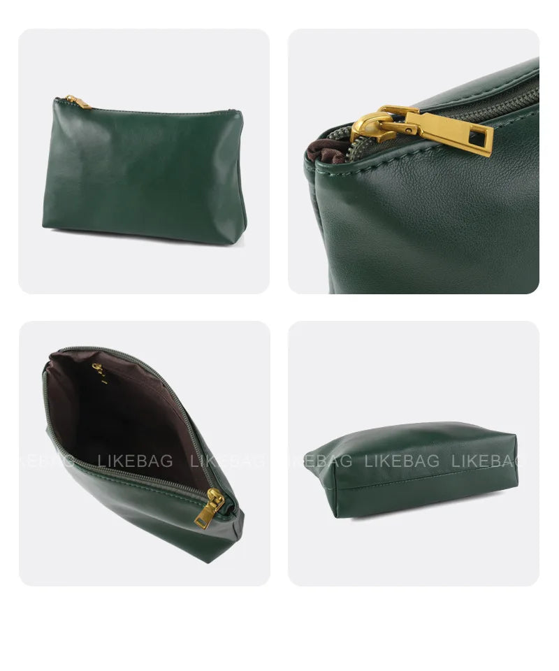 ZR DIARY Fashion Woven Bag Women PU Leather Single Shoulder Bag Retro Golden Bead Decor Hand Carry Women's Bag BZ2469