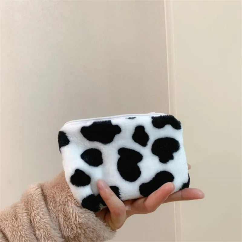 Trendy Cow Pattern Plush Mini Coin Purse
