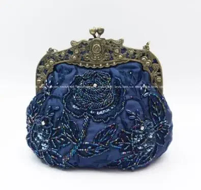 Vintage Beaded Embroidered Evening Handbag