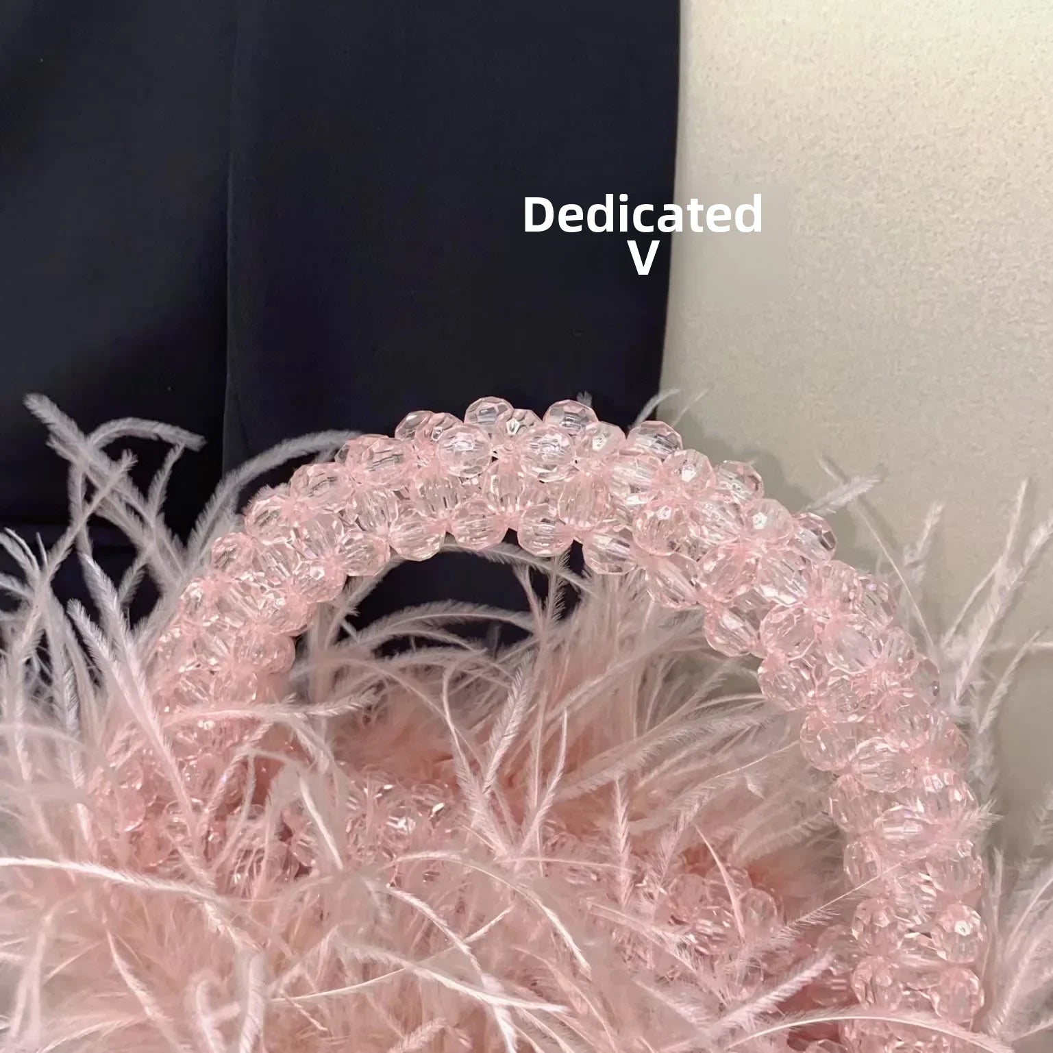 Elegant Sweetcute Bird Feather Beaded Mini Handbag