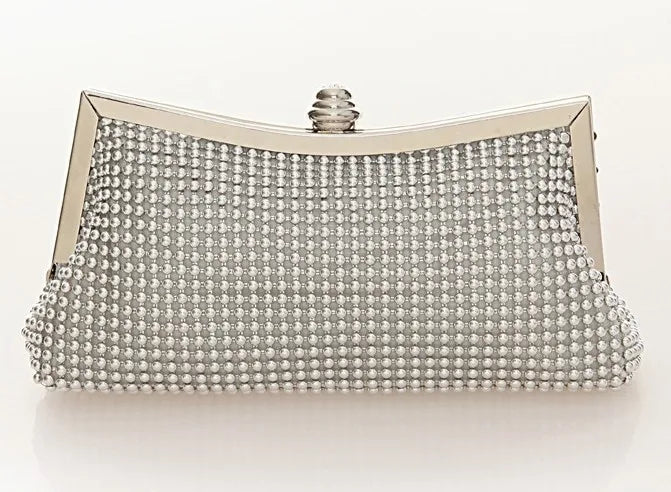 Gold And Silver Glitter Beaded Clutch Perfect For Wedding