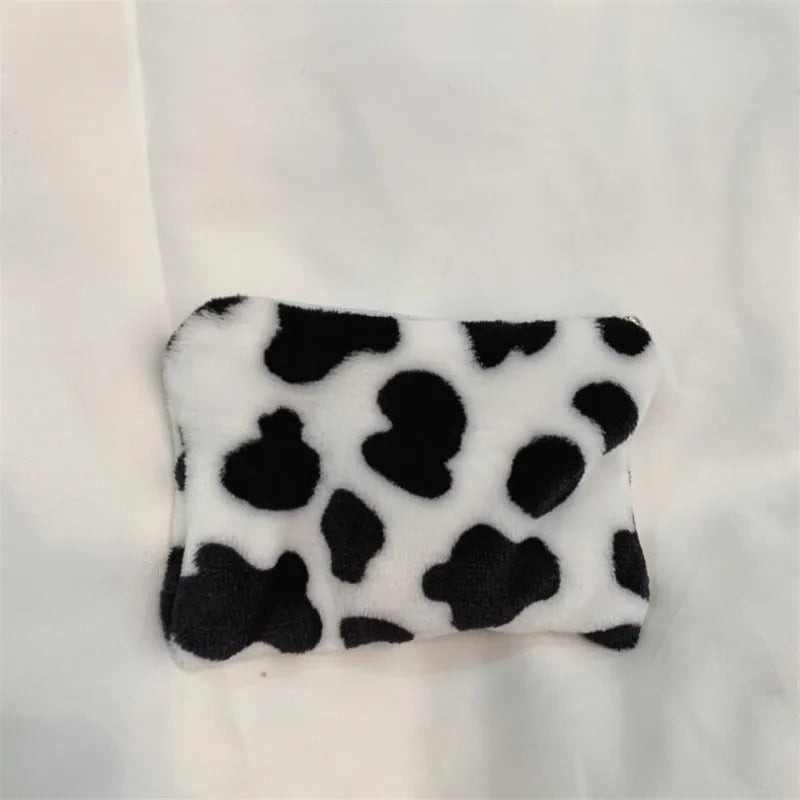 Trendy Cow Pattern Plush Mini Coin Purse