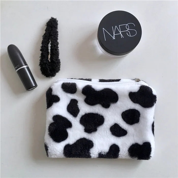 Trendy Cow Pattern Plush Mini Coin Purse