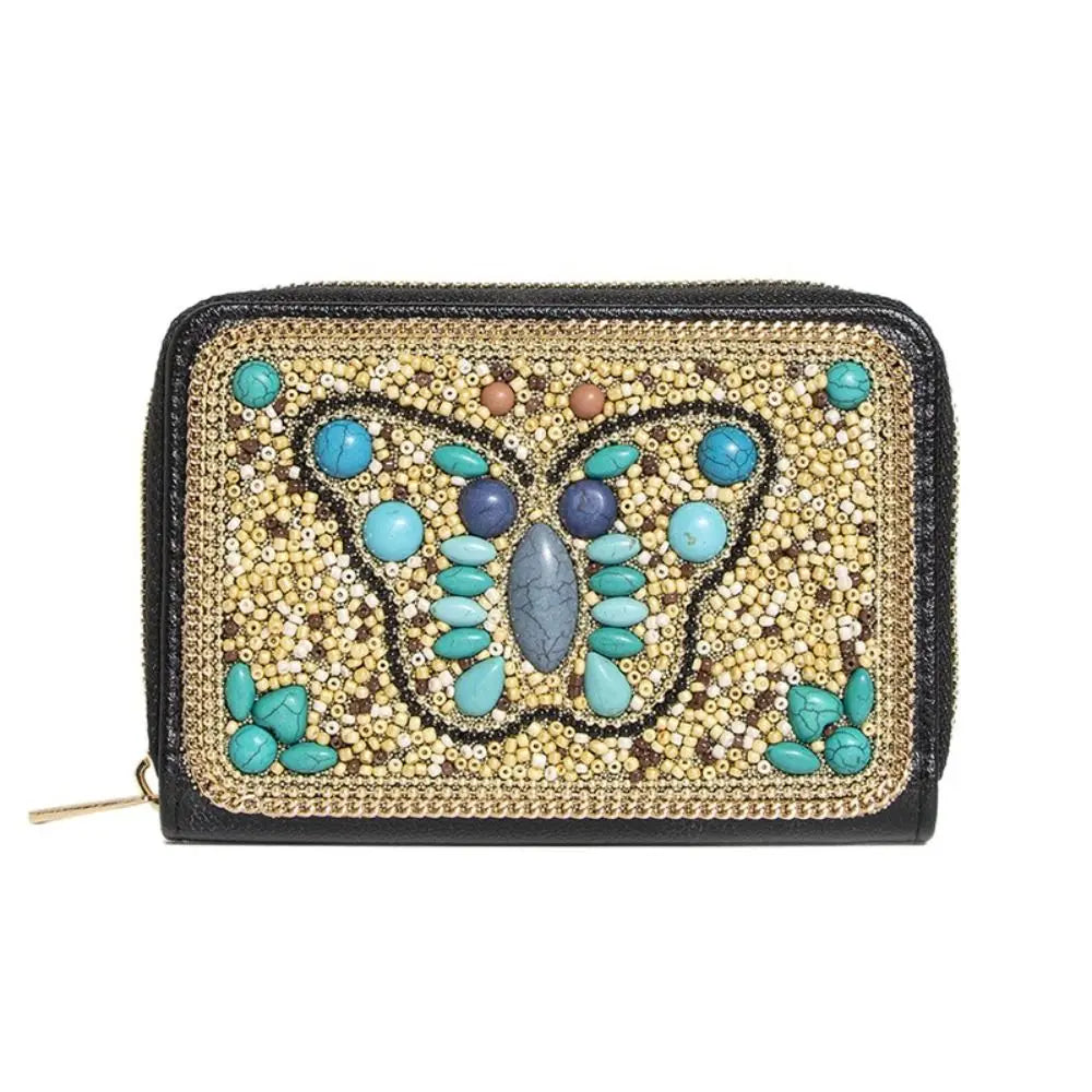 Trendy Bohemian Style Chic Beaded Butterfly Purse