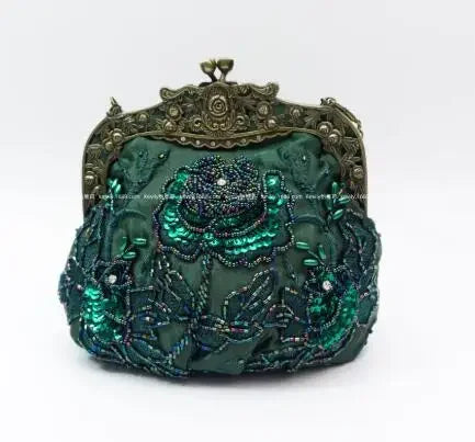 Vintage Beaded Embroidered Evening Handbag