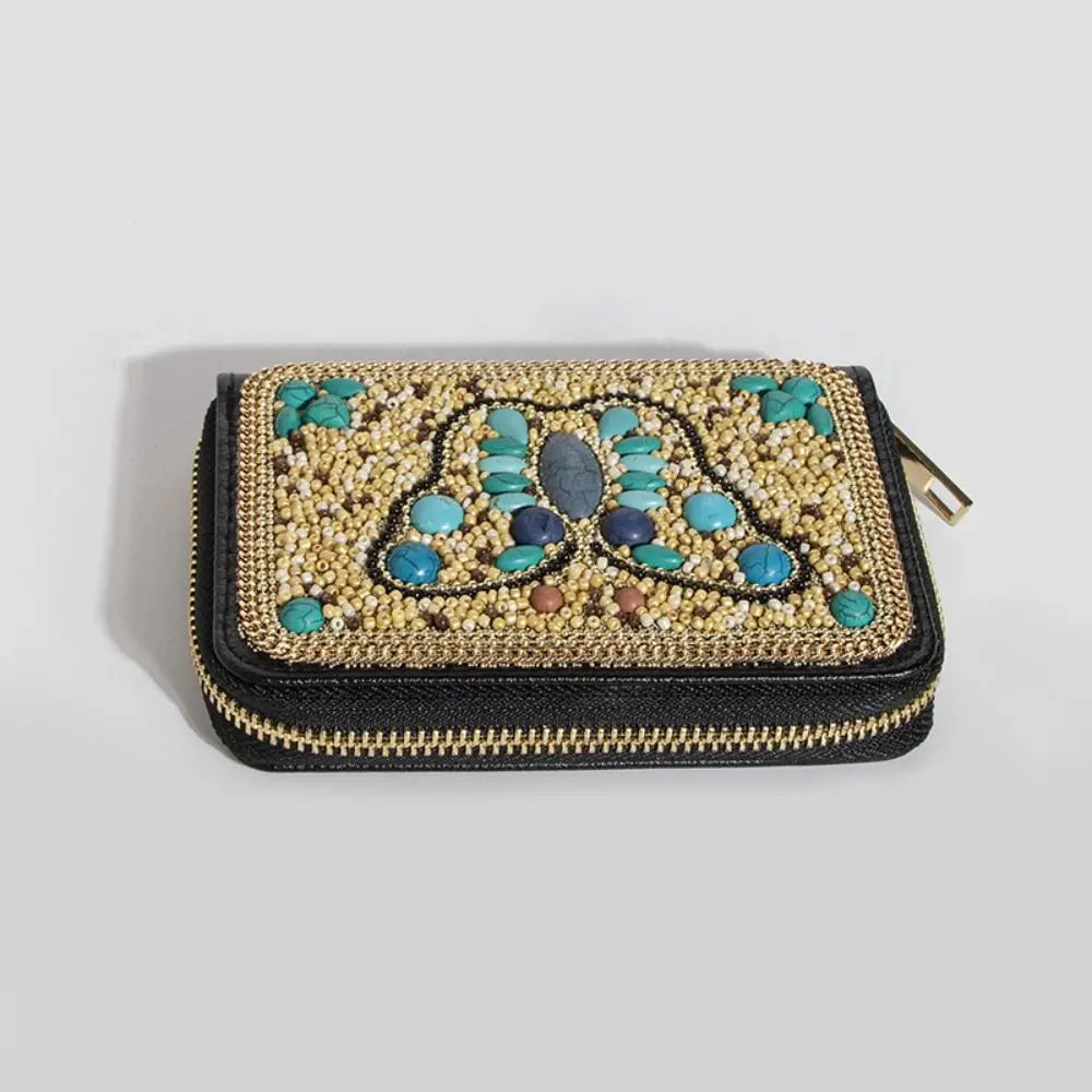 Trendy Bohemian Style Chic Beaded Butterfly Purse