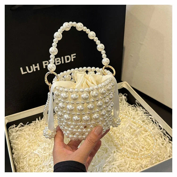 Chic Beaded Top Handle Crossbody bag