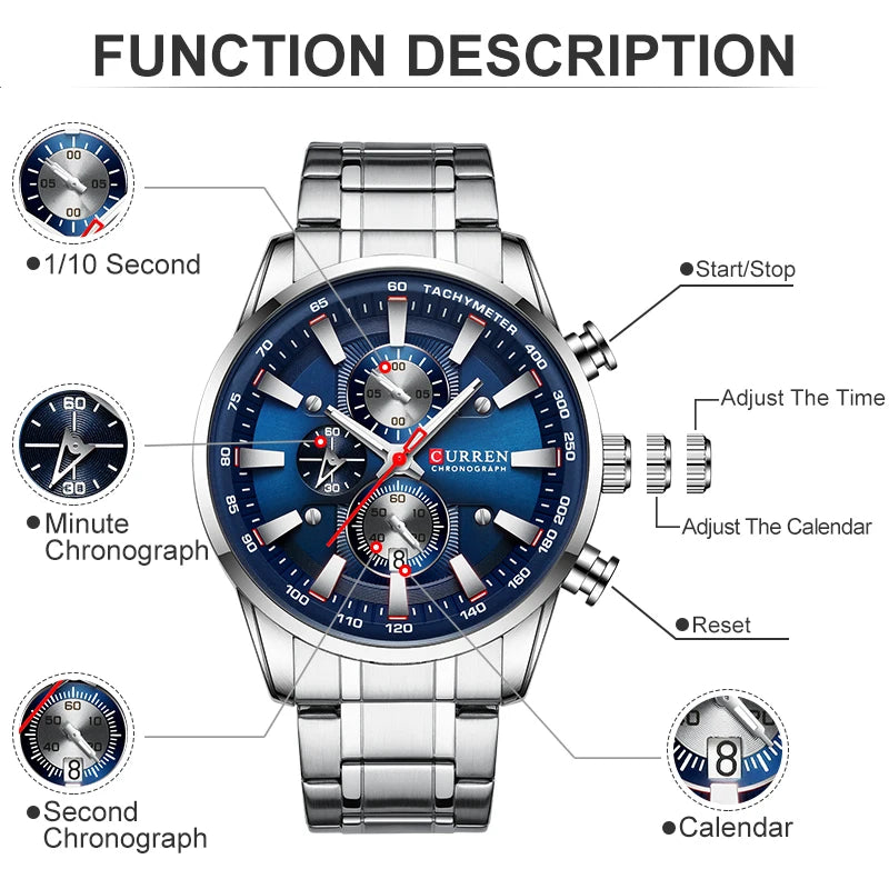 Closit Luxury Chronograph Watch – CURREN