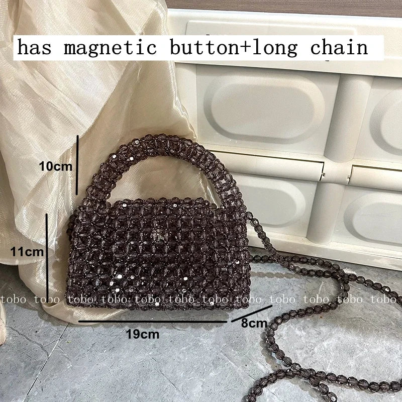Luxury Fashionable Handcrafted Green Beaded Purse