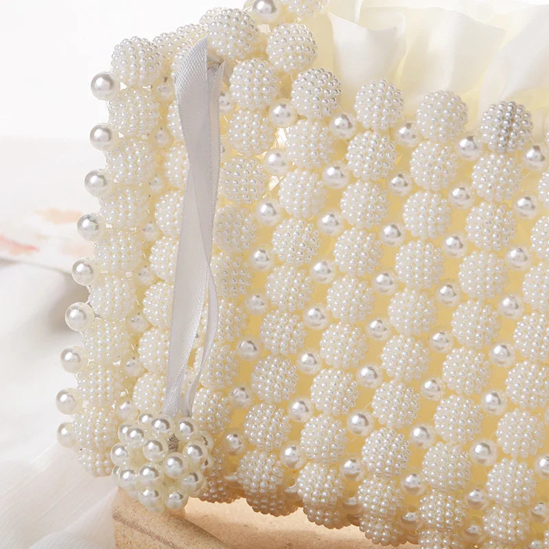 Luxury Pearl Chain Noble Crystal Beaded Evening Purse