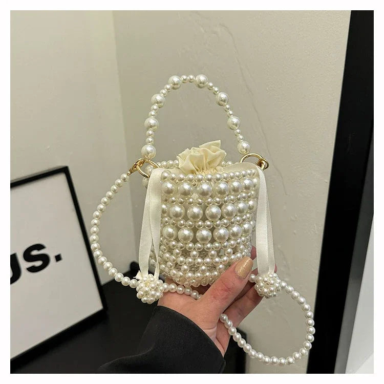 Chic Beaded Top Handle Crossbody bag
