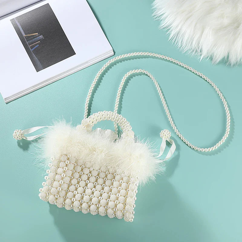 Luxury Pearl Chain Noble Crystal Beaded Evening Purse