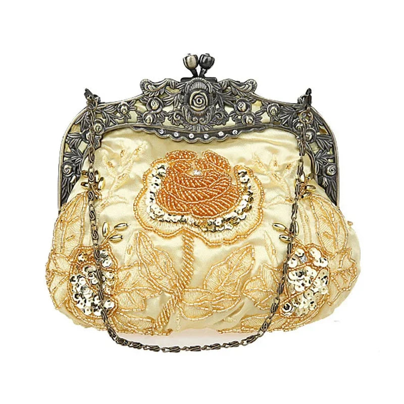 Vintage Beaded Embroidered Evening Handbag