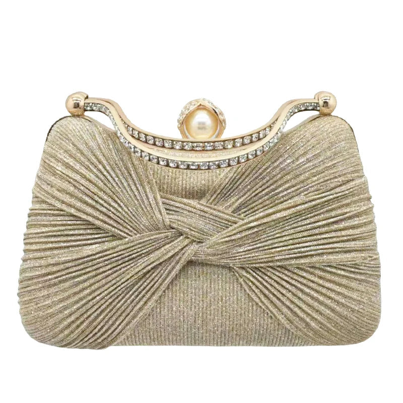 Elegant Beaded Pearl Evening Clutch for Women
