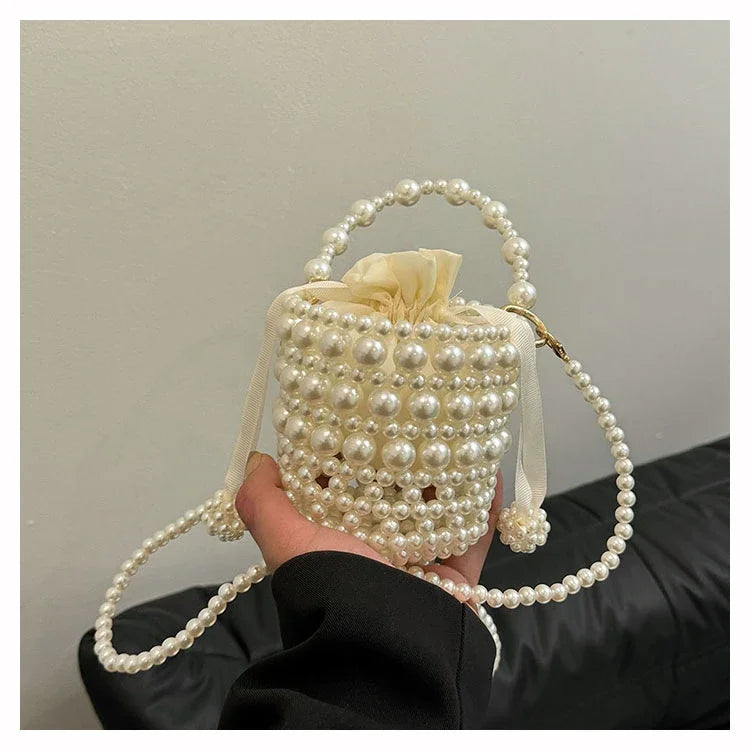 Chic Beaded Top Handle Crossbody bag
