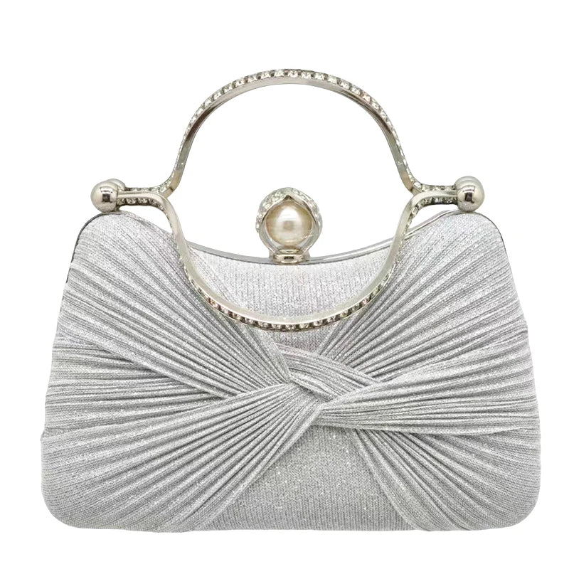 Elegant Beaded Pearl Evening Clutch for Women