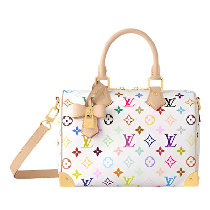 ＬＳ ＶＴＴＯＮ X TAKASHI MURAKAMI SPEEDY BANDOLIERE 25 WHITE MULTICOLORED