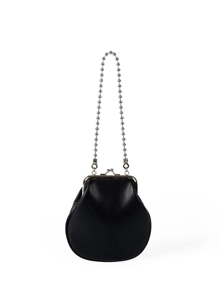 Vintage Soft PU Leather Shell Beaded Purse