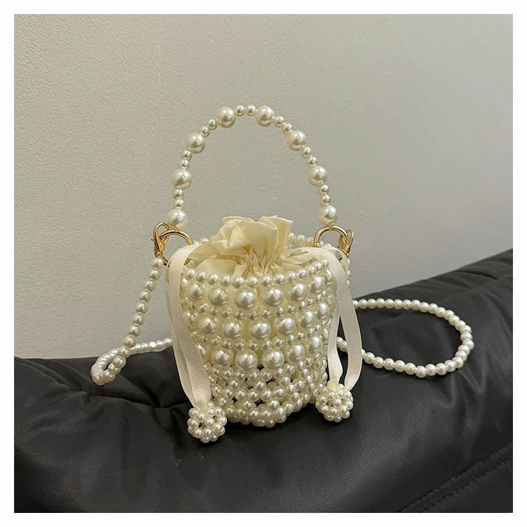 Chic Beaded Top Handle Crossbody bag