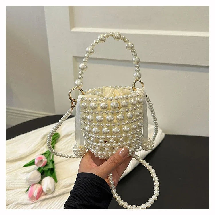 Chic Beaded Top Handle Crossbody bag