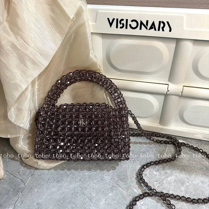 Luxury Fashionable Handcrafted Green Beaded Purse