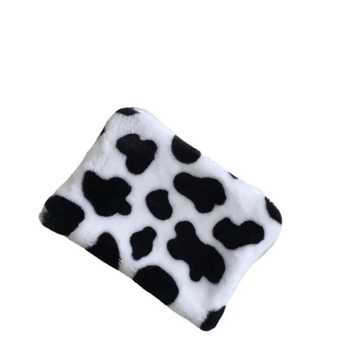 Trendy Cow Pattern Plush Mini Coin Purse