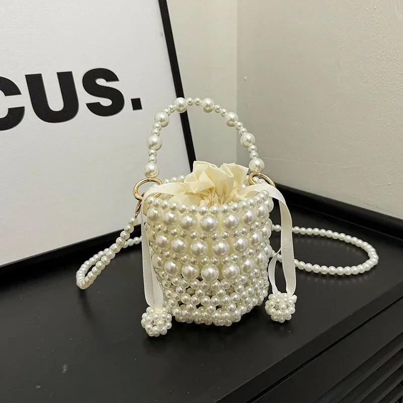 Chic Beaded Top Handle Crossbody bag