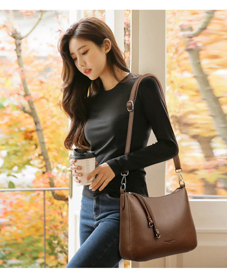 Crossbody Women Soft Leather Beaded Bags