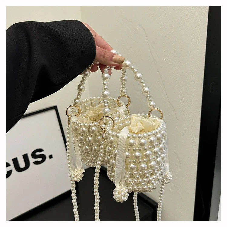 Chic Beaded Top Handle Crossbody bag