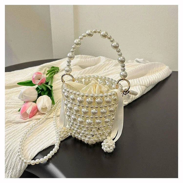 Chic Beaded Top Handle Crossbody bag