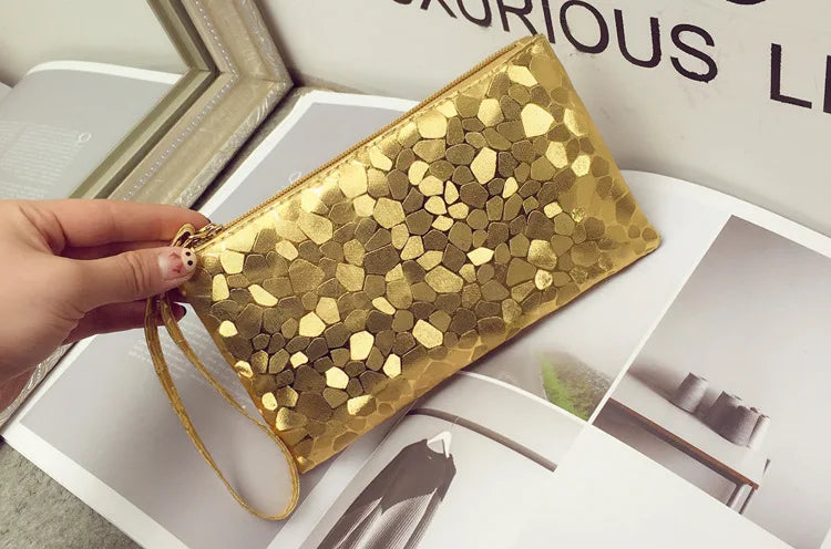 Elegant PU Leather Trendy Women Clutch