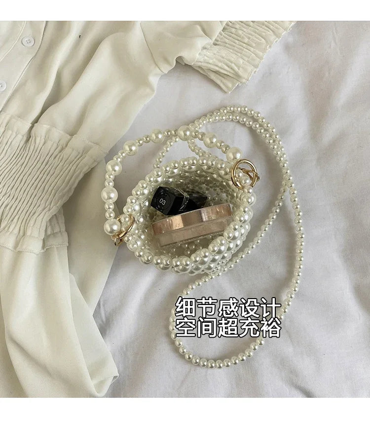 Chic Beaded Top Handle Crossbody bag