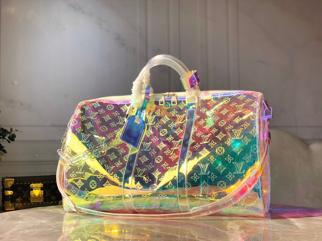 ＬＳ ＶＴＴＯＮ MONOGRAM 50 PRISM HOLOGRAPHIC TRAVEL BAG