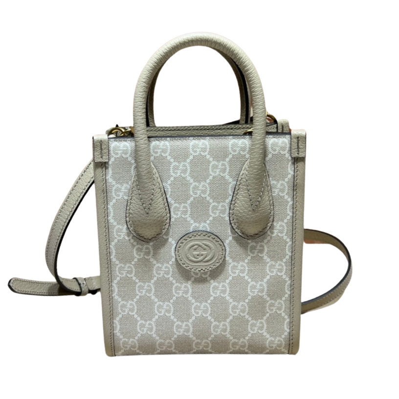ＧＣＣＩDENIM GG MONOGRAM TOTE BAG BEGIE