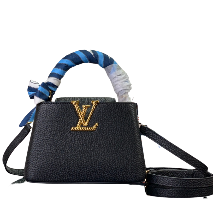 ＬＳ ＶＴＴＯＮ CAPUCINES BB BAG BLACK/WHITE