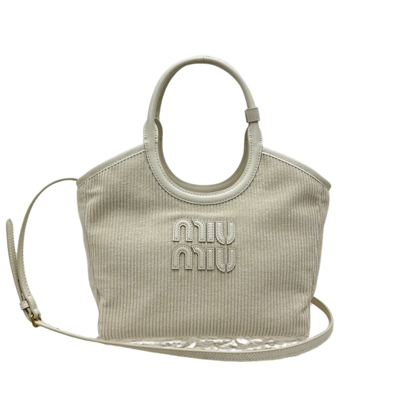 ＭＩ ＭＵ IVY CORDUROY HANDBAG CHALK